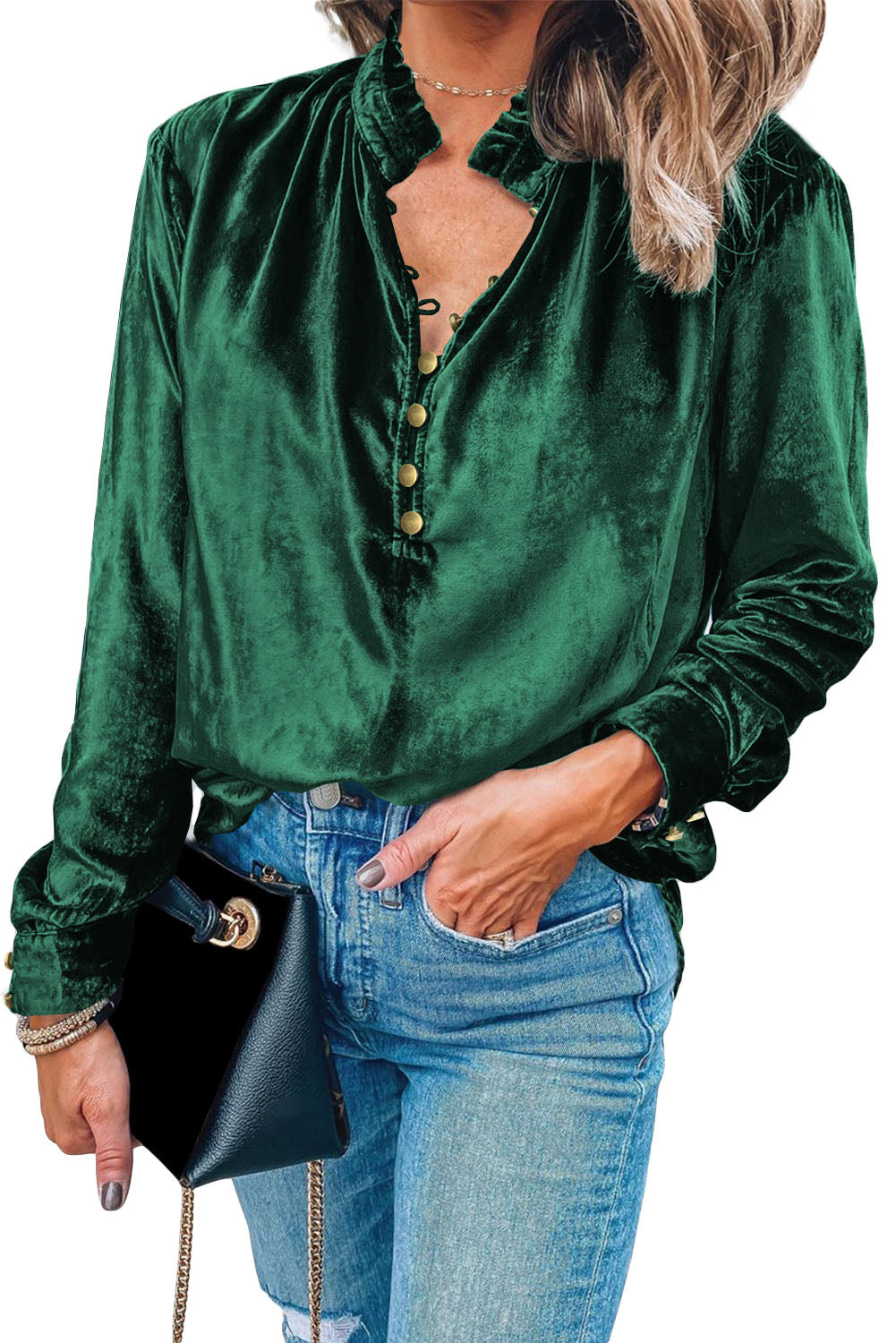 Frilly Velvet Top
