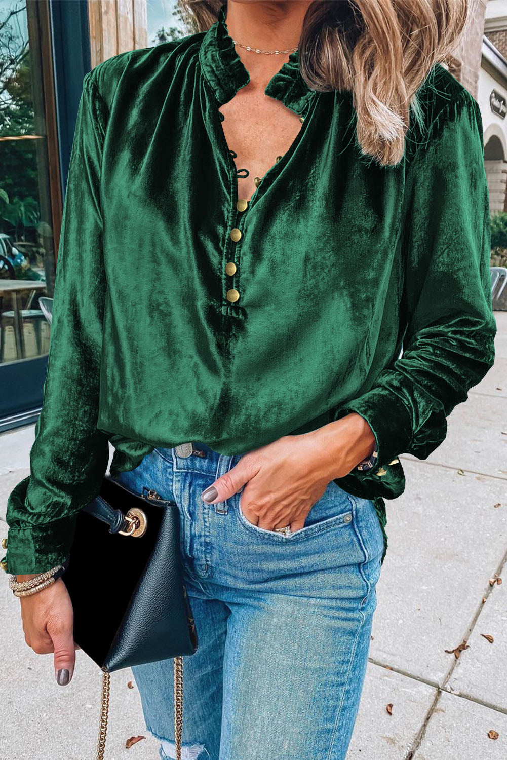Frilly Velvet Top