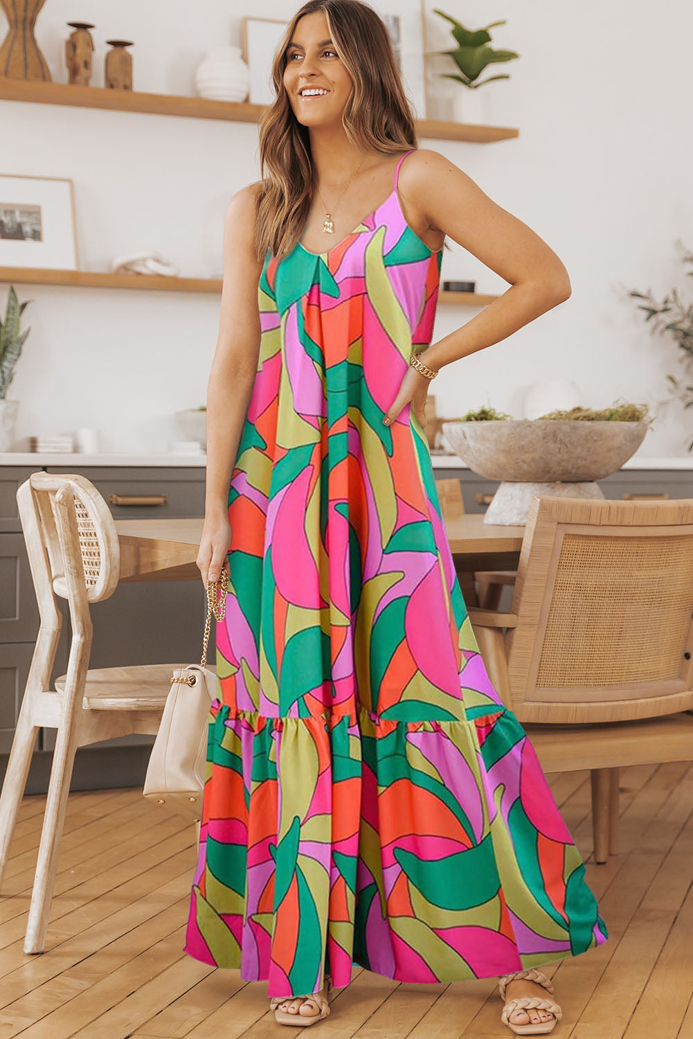 Boho Geometric Maxi Dress