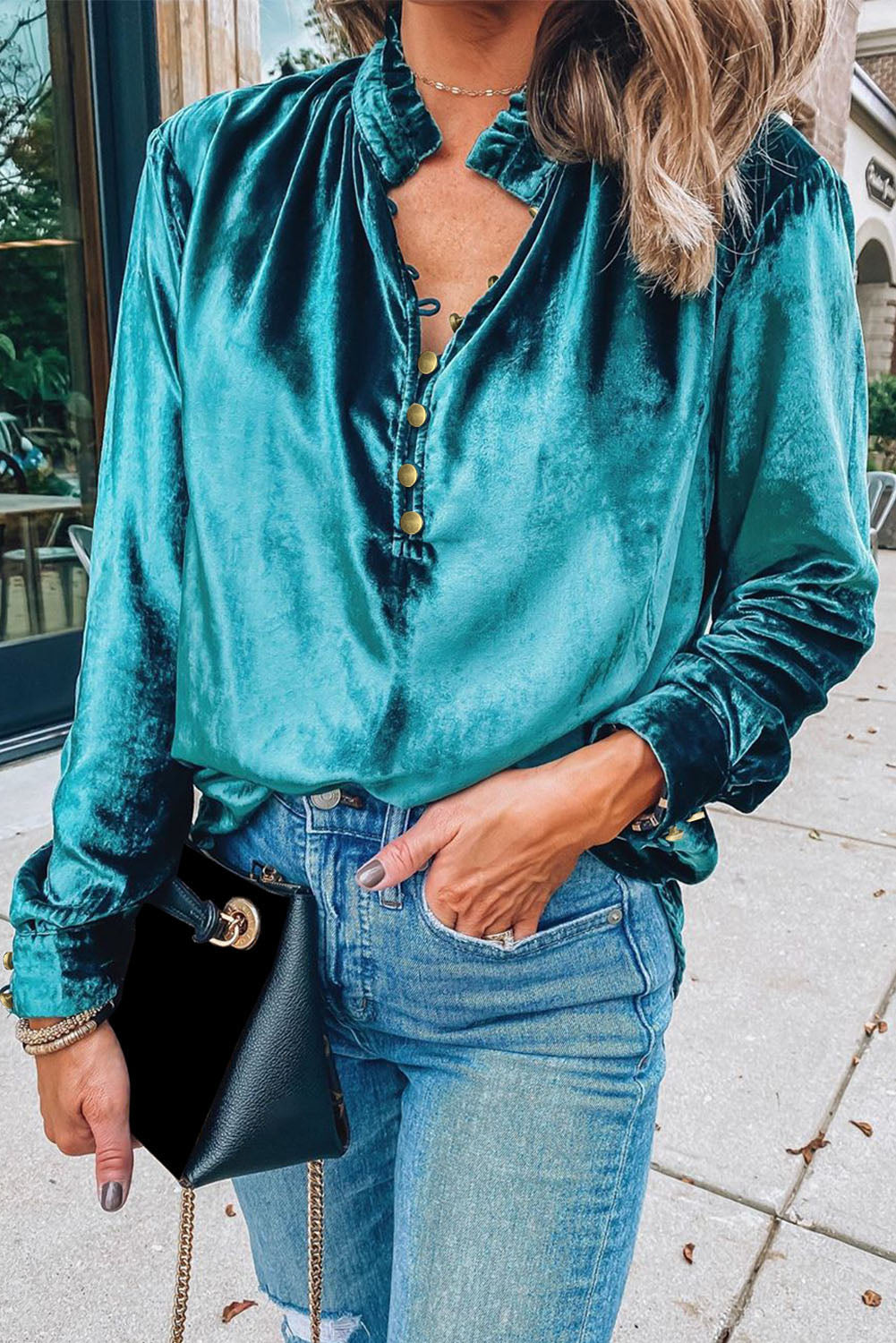 Frilly Velvet Top