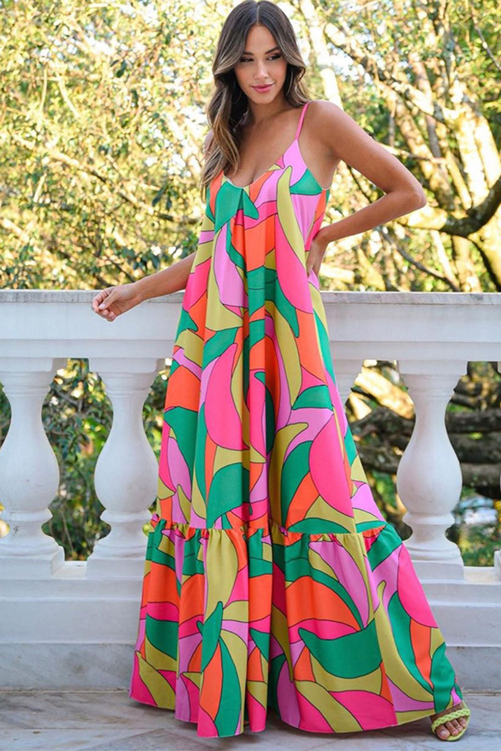Boho Geometric Maxi Dress