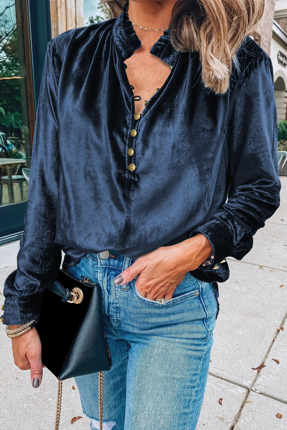 Frilly Velvet Top