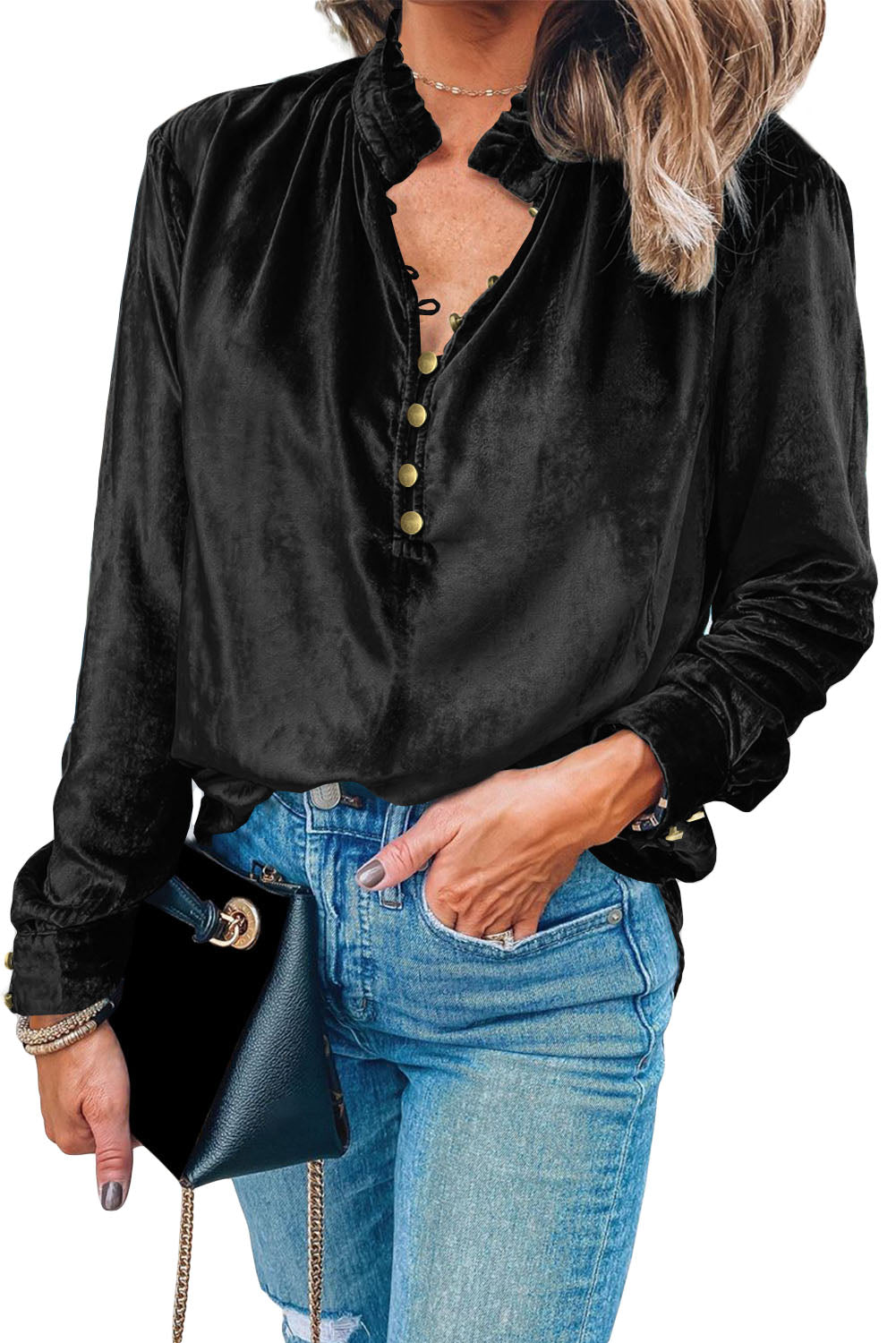 Frilly Velvet Top
