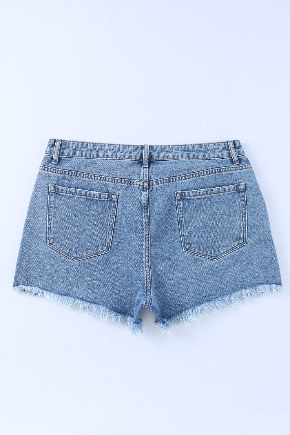 Crossover Waist Denim Shorts