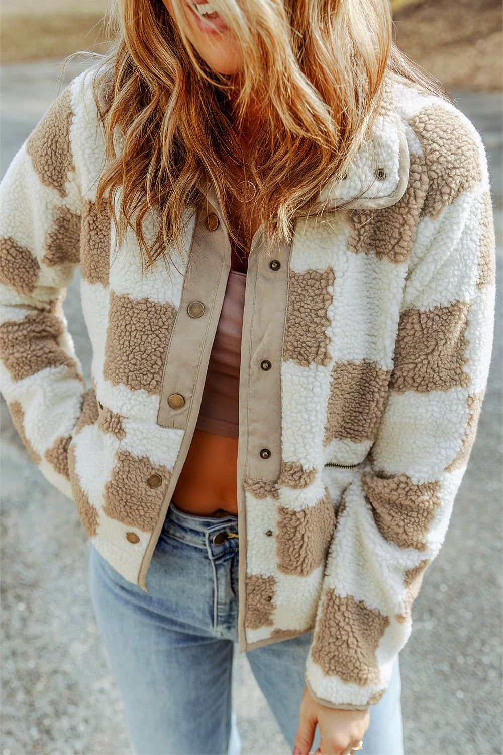 Checkered Sherpa Jacket