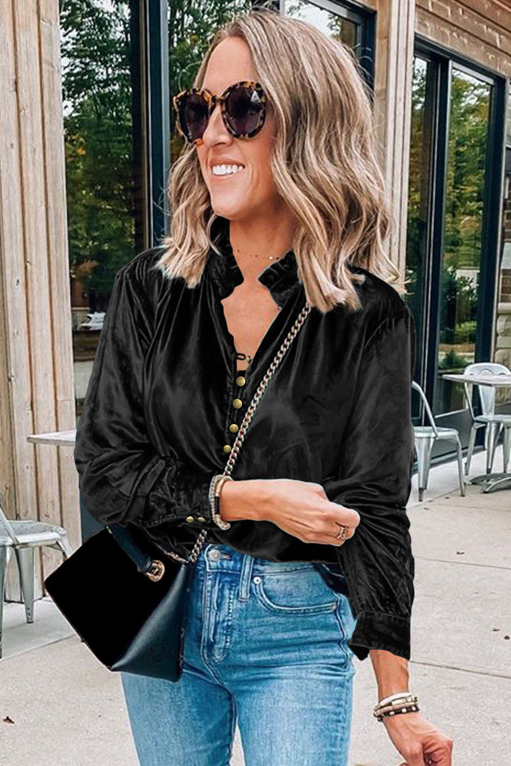 Frilly Velvet Top
