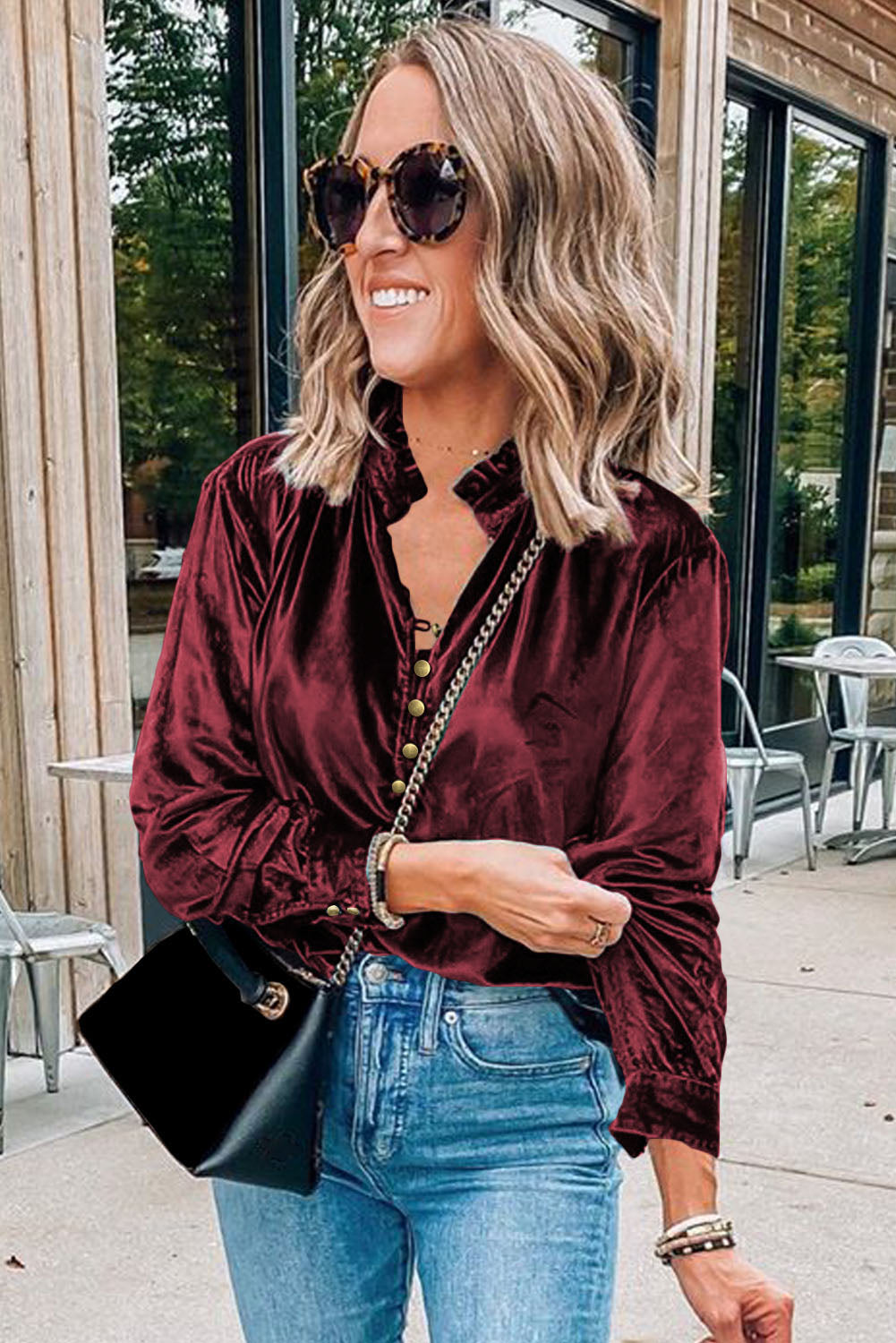 Frilly Velvet Top