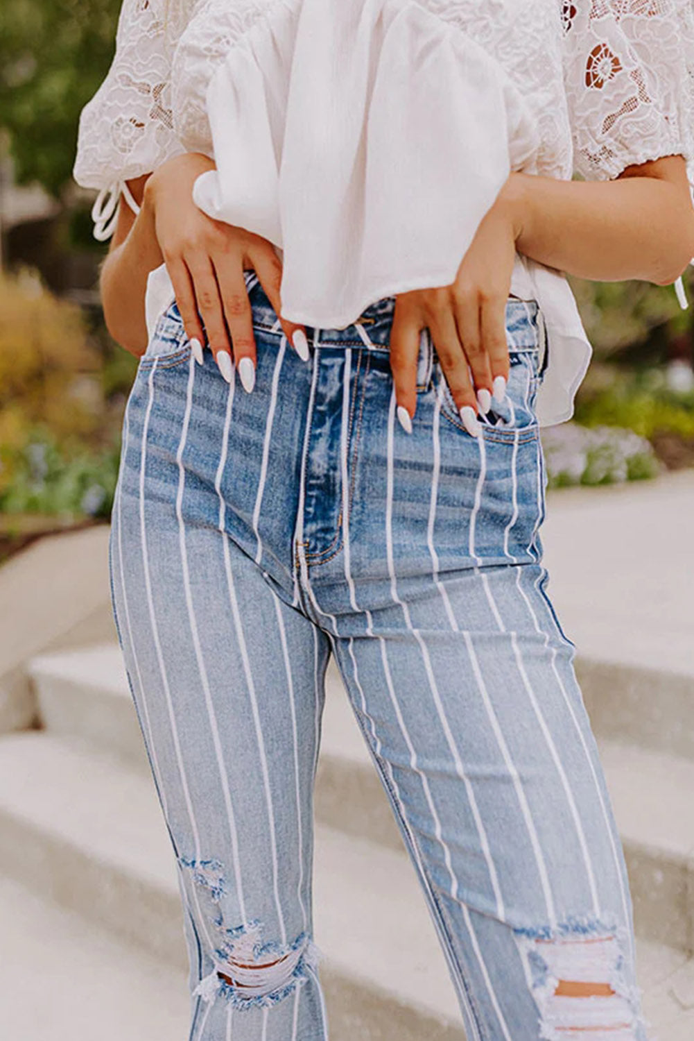 Vintage Striped Flare Jeans