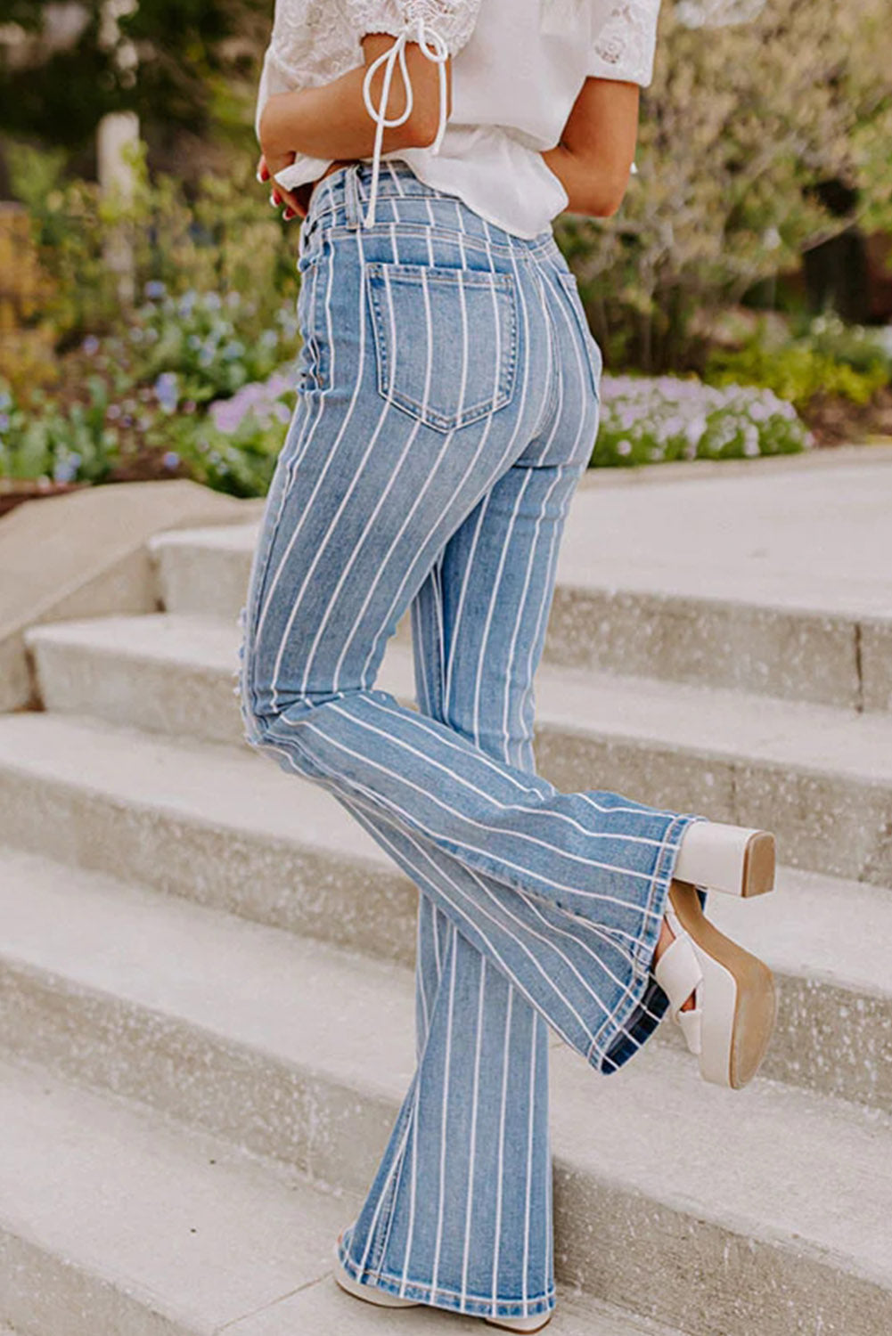 Vintage Striped Flare Jeans