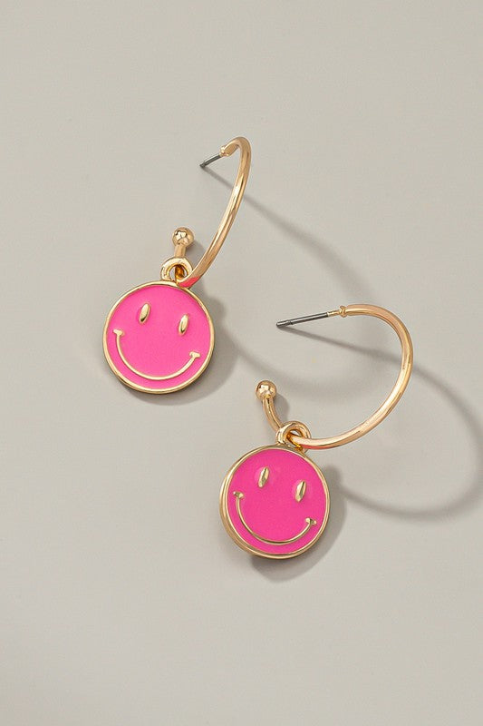 Smiley Charm Earrings