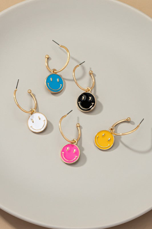 Smiley Charm Earrings