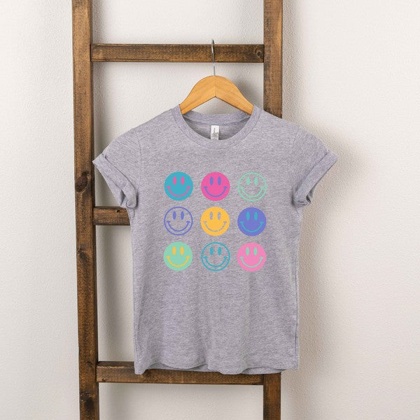 Stacked Smiley Faces Youth Short Sleeve Tee