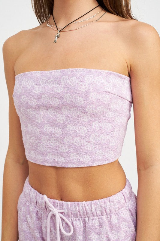 Lavender Pattered Tube Top