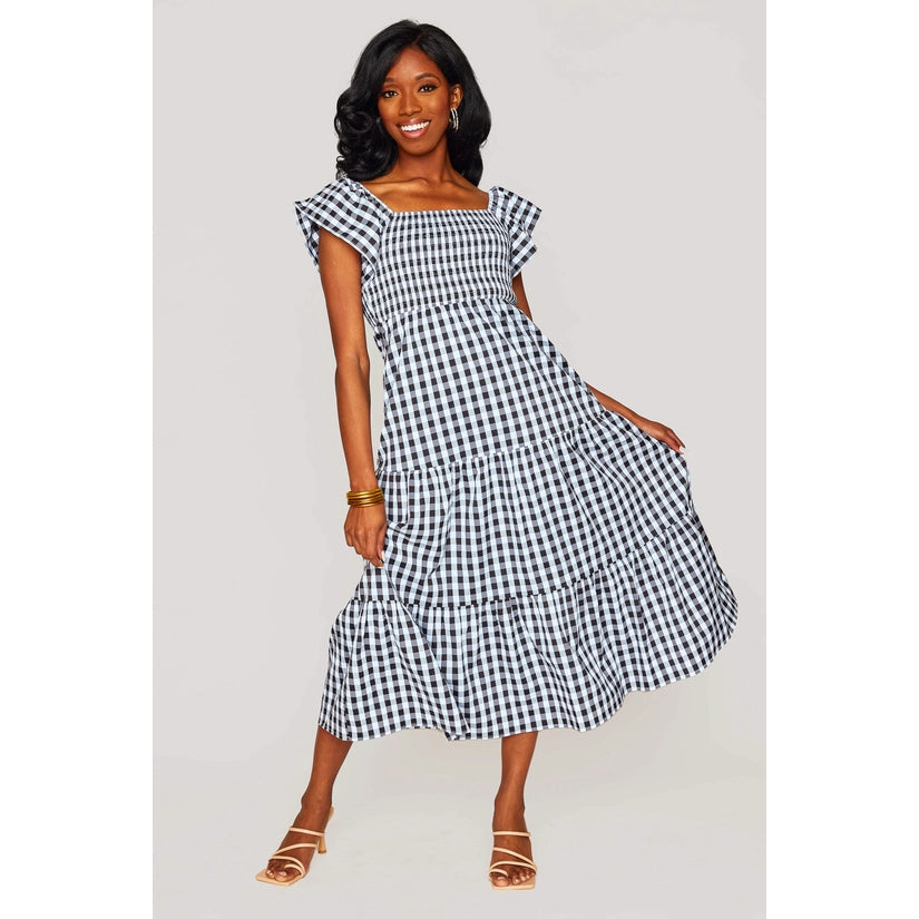 Brynn Checkered Midi Dress