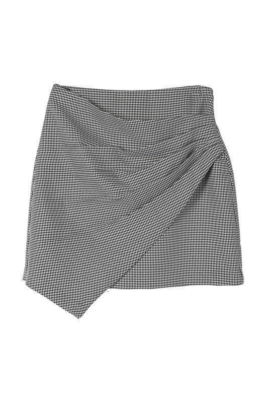 Houndtooth Wrap Skirt