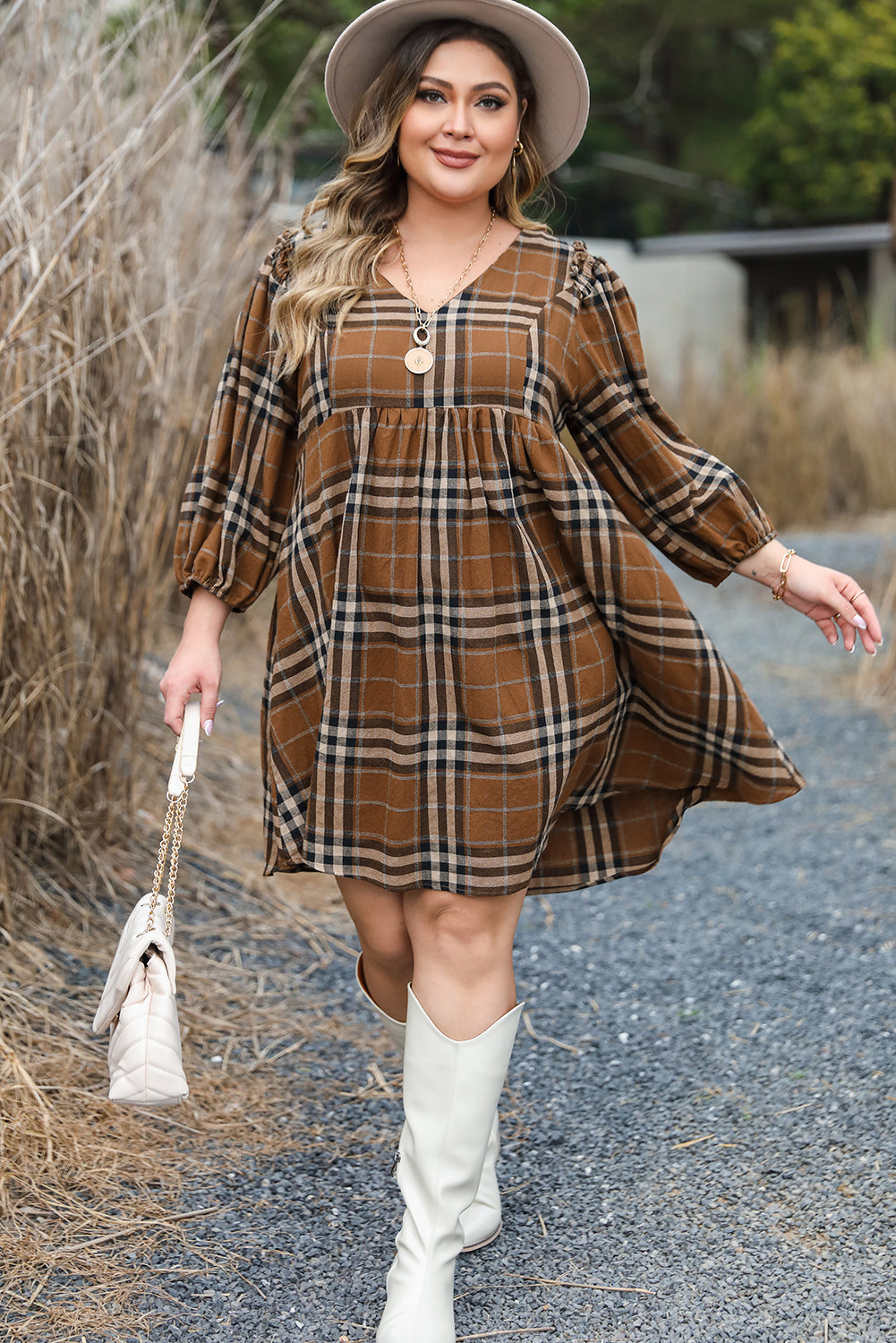 Pumpkin Spice Babydoll Dress