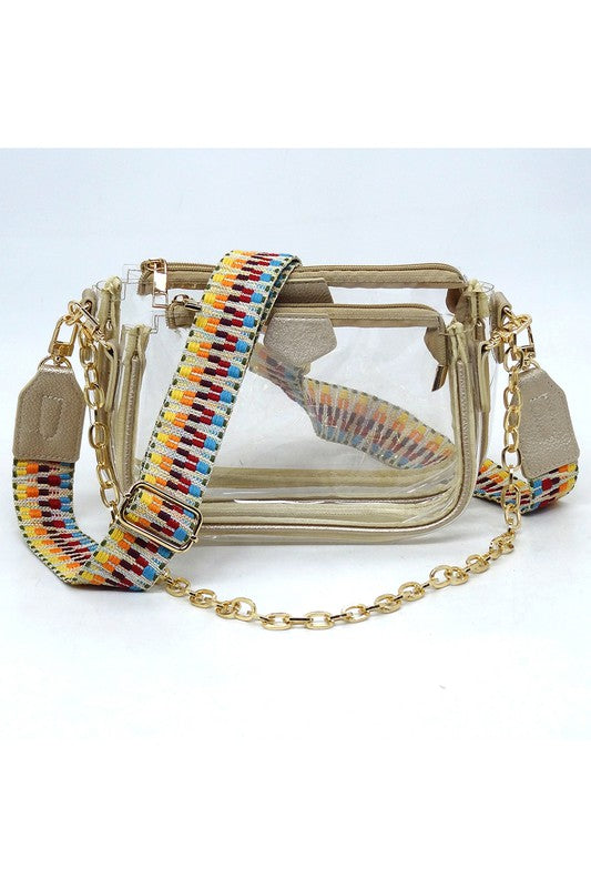 2-in-1 Stadium Crossbody Bag w/Guitar Strap