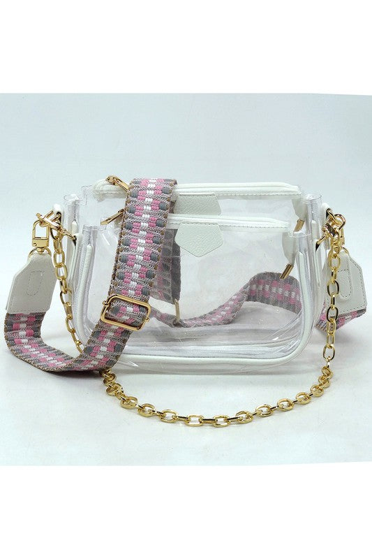 2-in-1 Stadium Crossbody Bag w/Guitar Strap