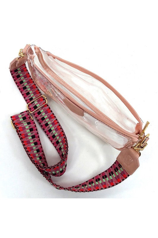 2-in-1 Stadium Crossbody Bag w/Guitar Strap