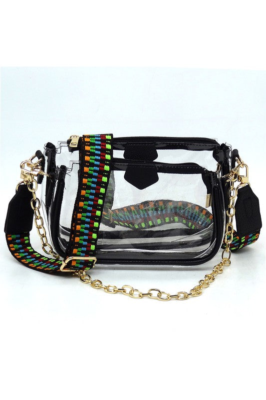2-in-1 Stadium Crossbody Bag w/Guitar Strap