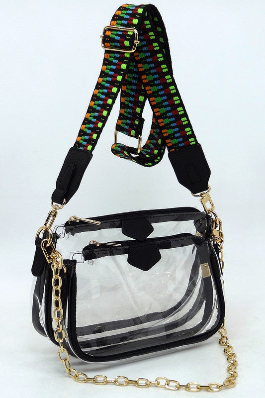 2-in-1 Stadium Crossbody Bag w/Guitar Strap