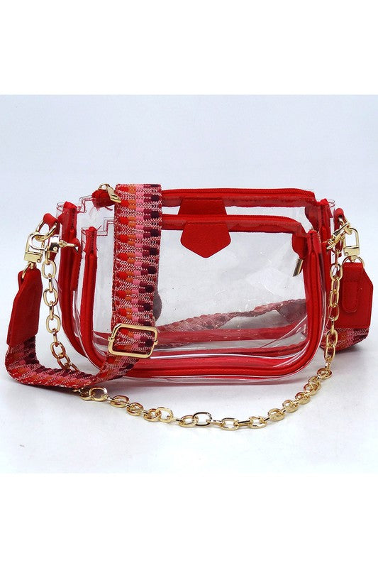2-in-1 Stadium Crossbody Bag w/Guitar Strap