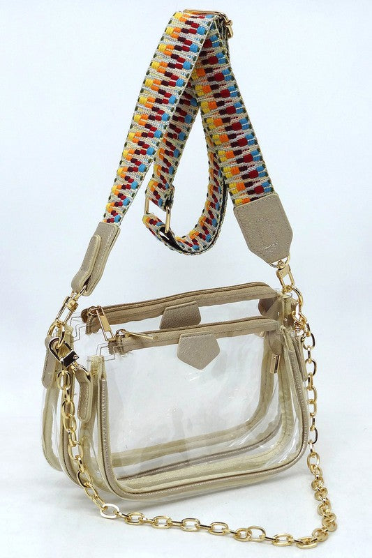2-in-1 Stadium Crossbody Bag w/Guitar Strap