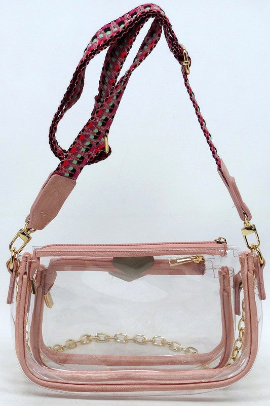 2-in-1 Stadium Crossbody Bag w/Guitar Strap
