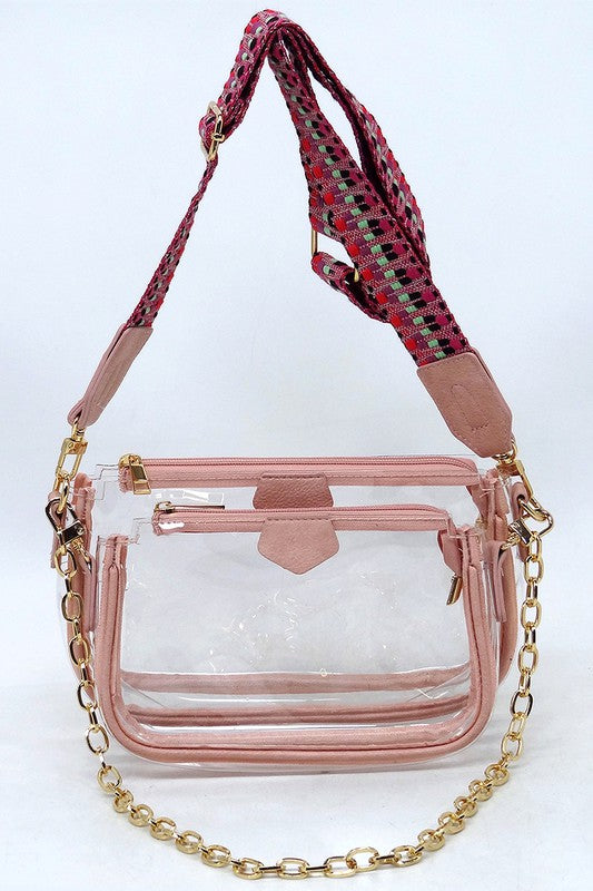 2-in-1 Stadium Crossbody Bag w/Guitar Strap