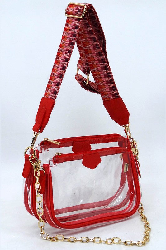 2-in-1 Stadium Crossbody Bag w/Guitar Strap