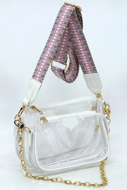 2-in-1 Stadium Crossbody Bag w/Guitar Strap