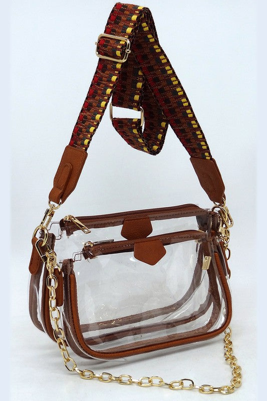 2-in-1 Stadium Crossbody Bag w/Guitar Strap