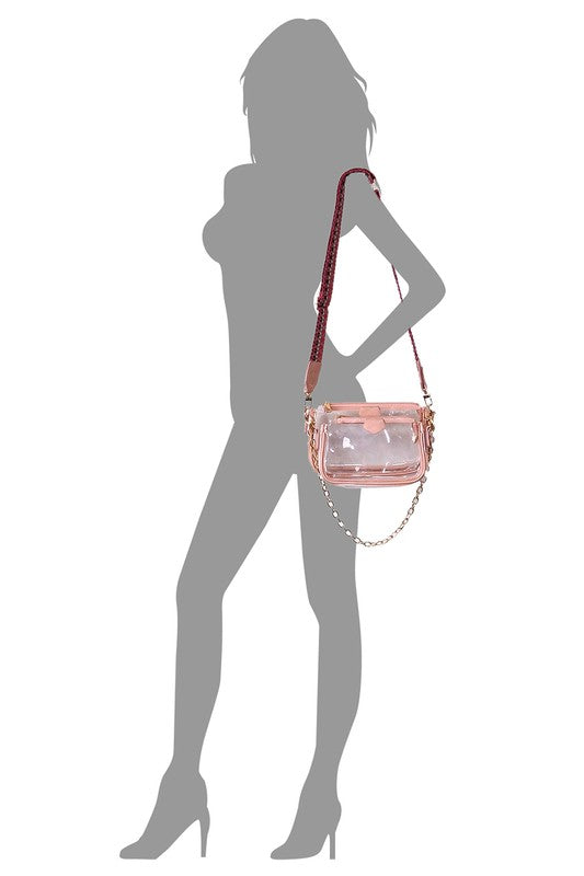 2-in-1 Stadium Crossbody Bag w/Guitar Strap