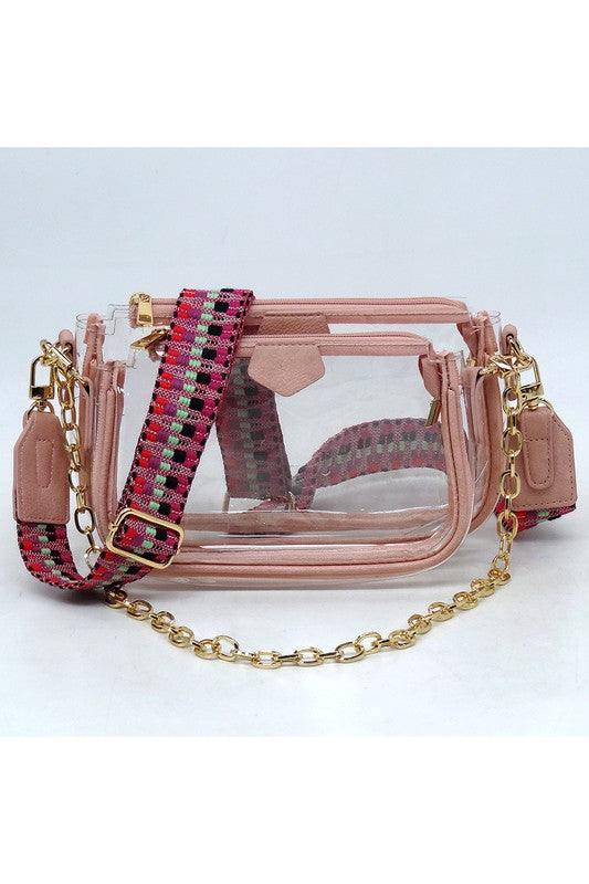 2-in-1 Stadium Crossbody Bag w/Guitar Strap