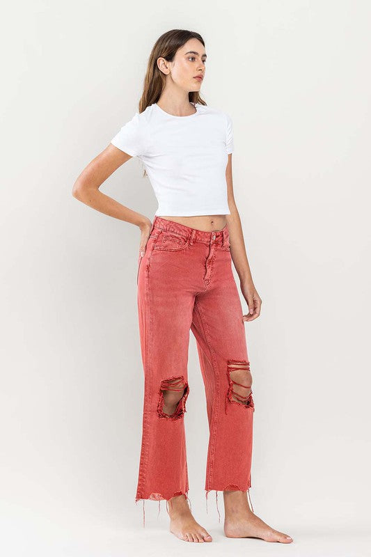 90's Vintage Crop Flare Jeans