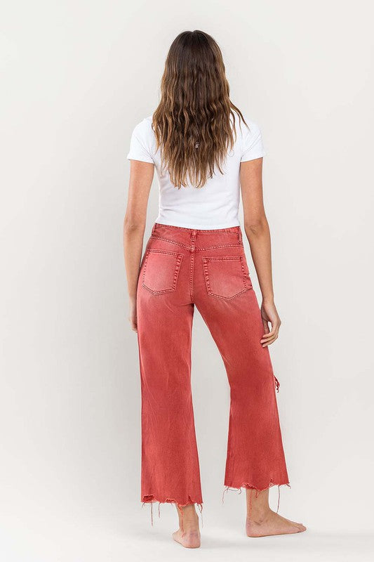 90's Vintage Crop Flare Jeans