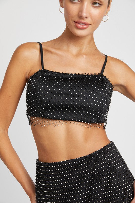 Rhinestone Mesh Tank