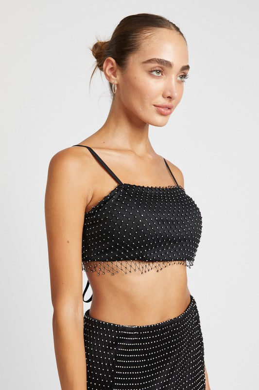 Rhinestone Mesh Tank