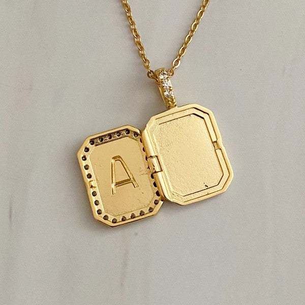 Initial Deco Locket Necklace