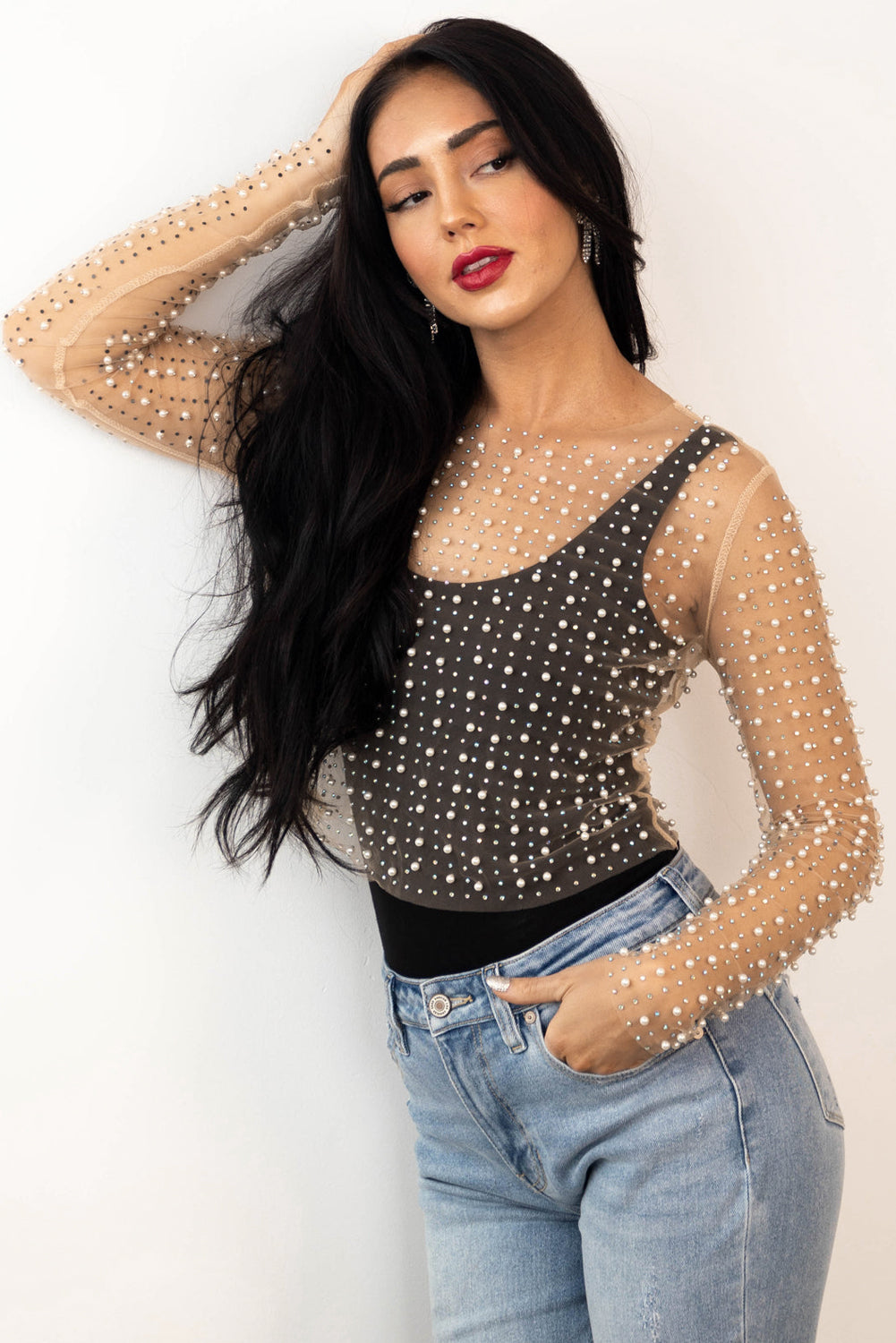 Shimmerstone Mesh Top