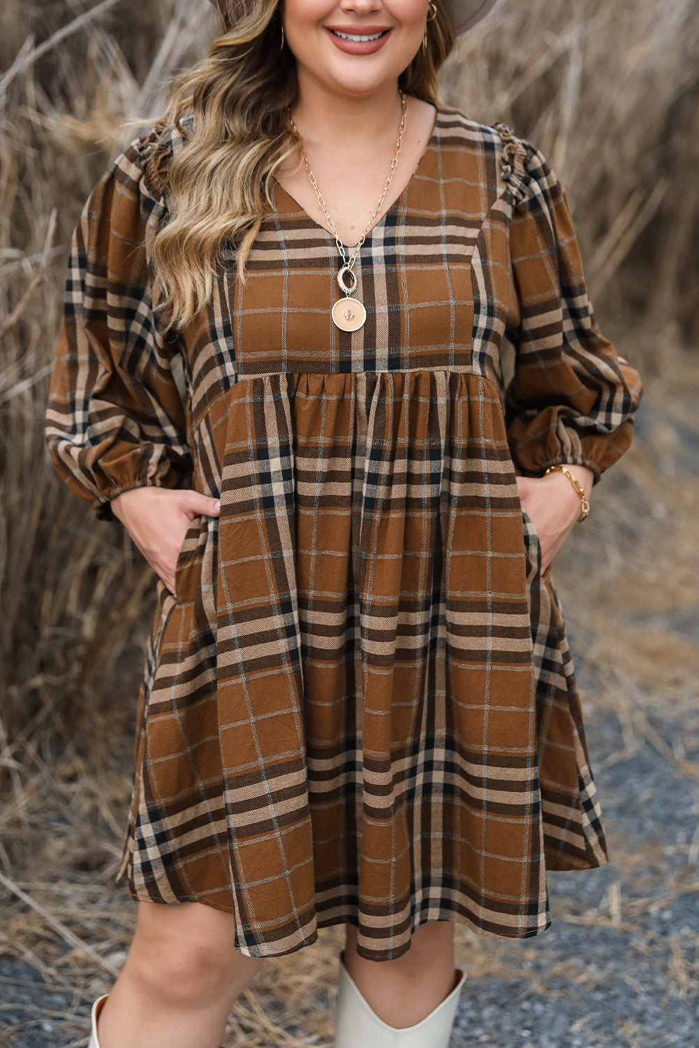 Pumpkin Spice Babydoll Dress