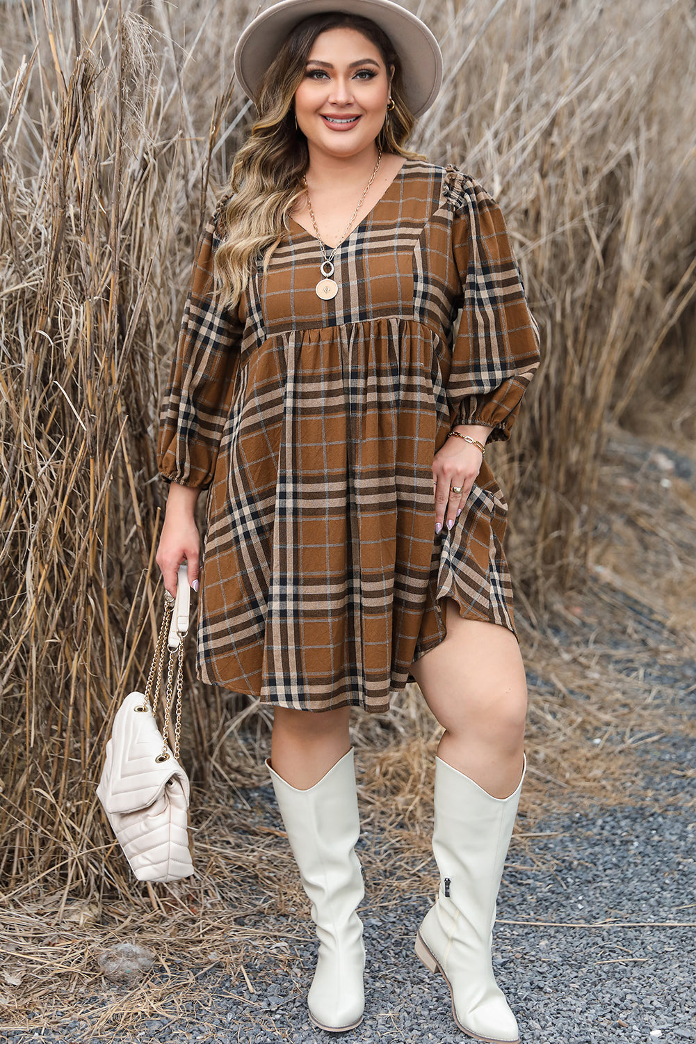 Pumpkin Spice Babydoll Dress