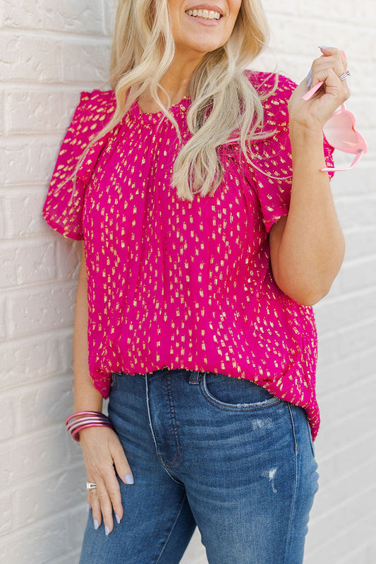 Magenta Gold Stamp Top