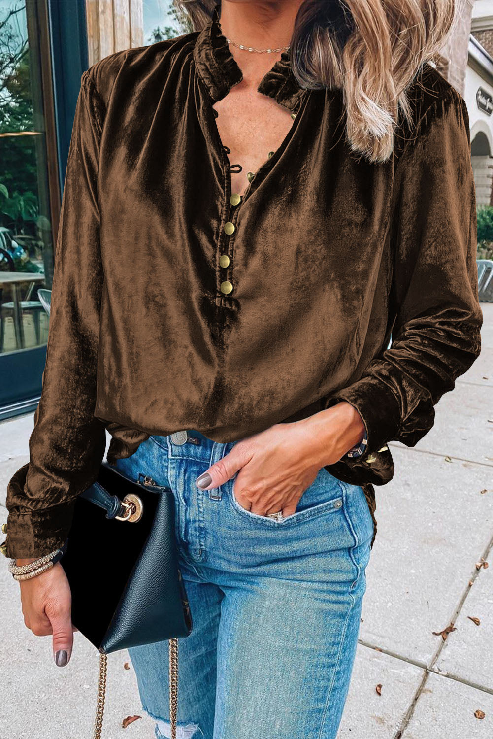 Frilly Velvet Top