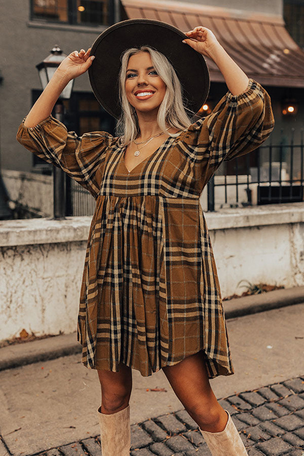 Pumpkin Spice Babydoll Dress