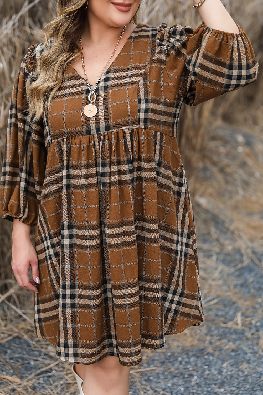 Pumpkin Spice Babydoll Dress