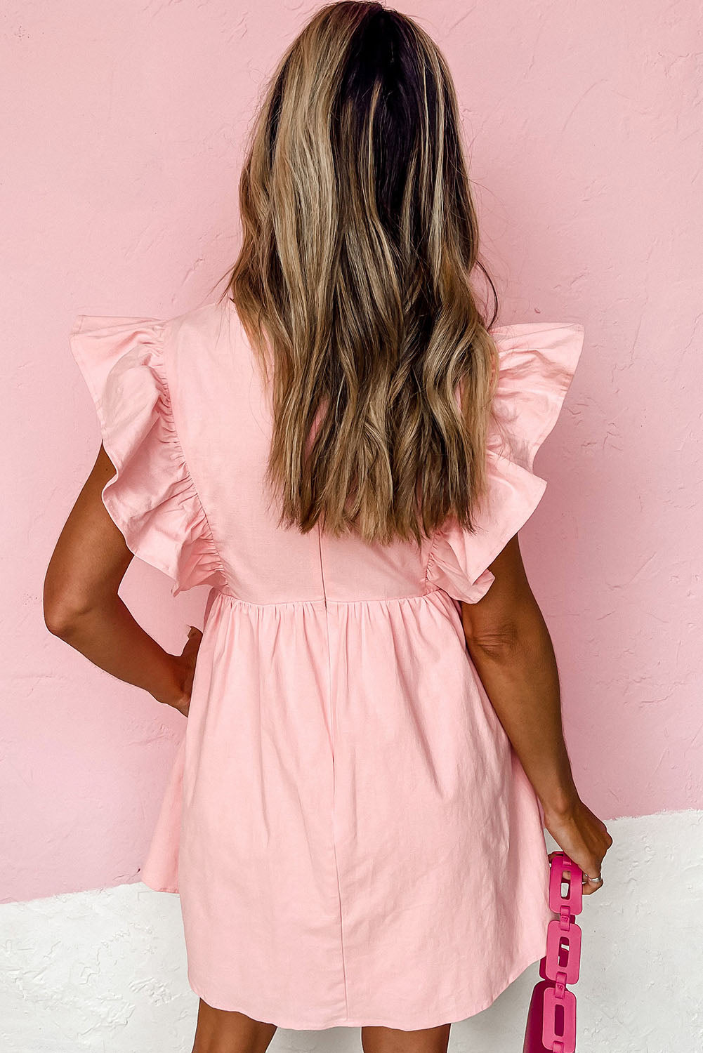 Ally Ruffle Pocket Mini Dress