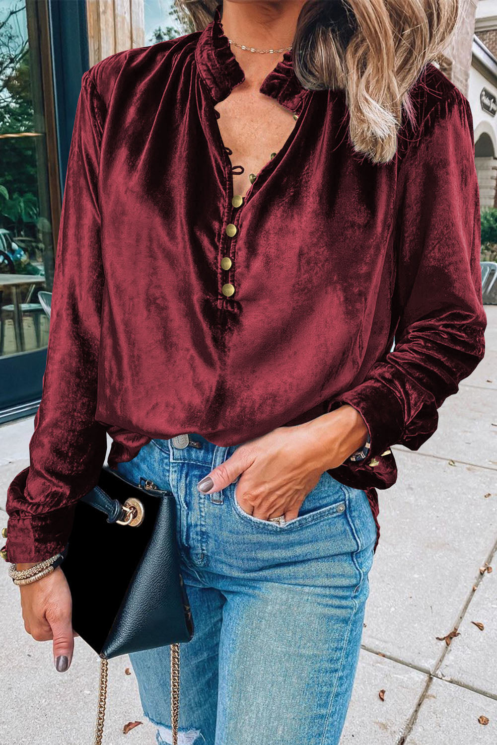 Frilly Velvet Top