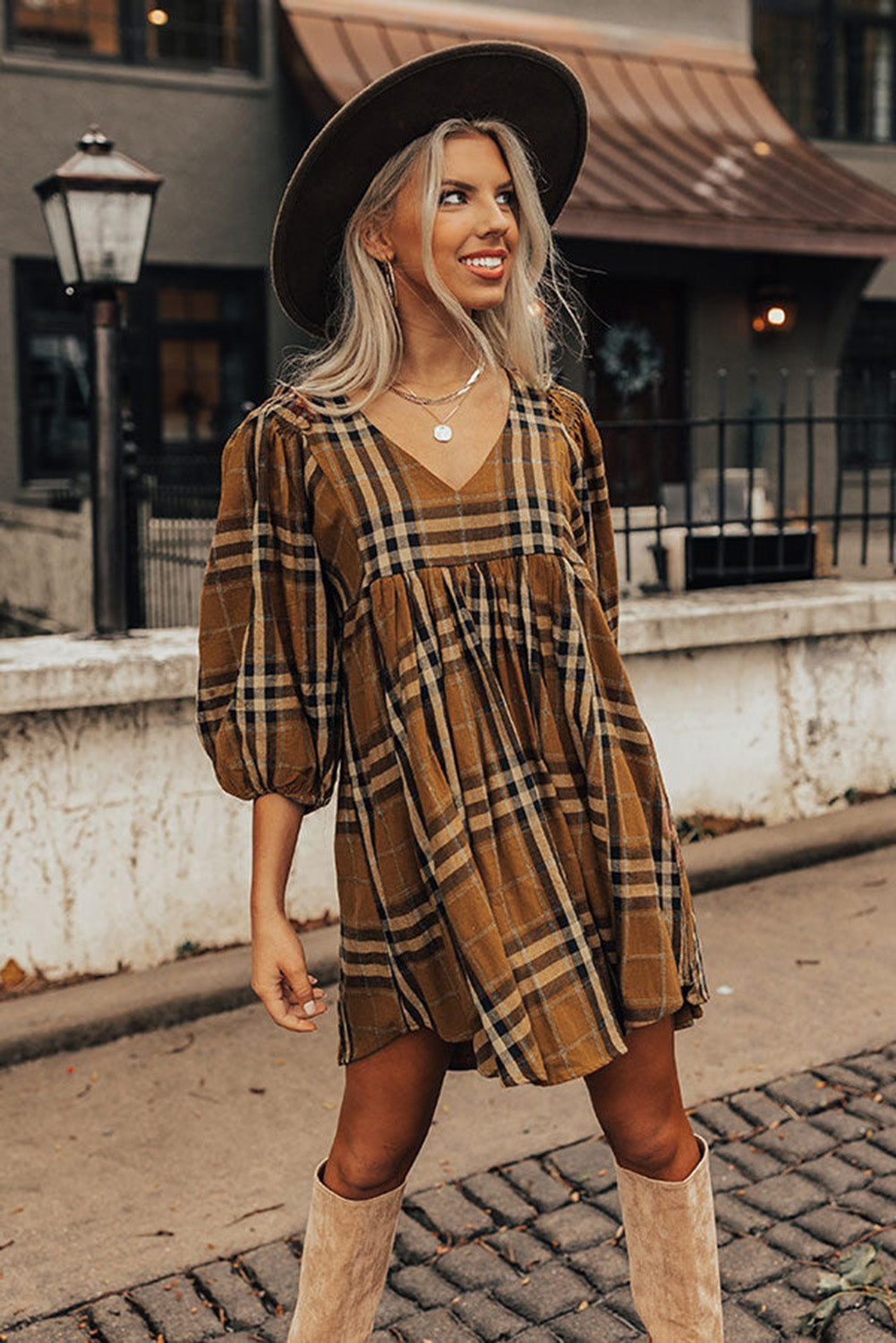 Pumpkin Spice Babydoll Dress