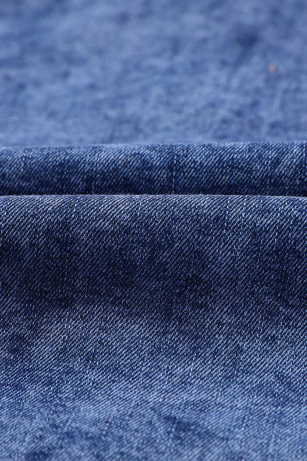 Denim Chic Puff Sleeve Blouse